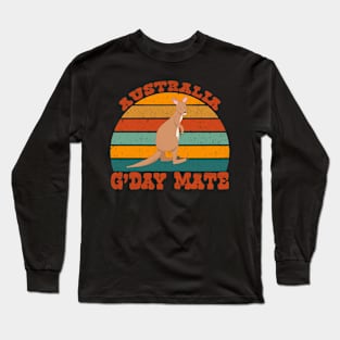 Vintage Australian Gday Mate with Kangaroo Long Sleeve T-Shirt